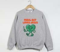 Load image into Gallery viewer, Feral But Loves Jesus - Christian Sweatshirt
