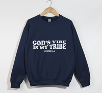 Load image into Gallery viewer, God&#39;s Vibe Is My Tribe - Christian Sweatshirt
