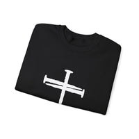 Load image into Gallery viewer, Nail Cross Christian Sweatshirt, Unisex Faith Hoodie, Religious Graphic Pullover Gift
