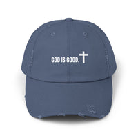 Load image into Gallery viewer, Cap - God is Good Quote - Unisex Distressed Cap
