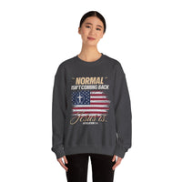 Load image into Gallery viewer, Normal Isn&#39;t Coming Back, Jesus Is Unisex Sweatshirt Religious Crewneck Jumper, Christian Apparel, Inspirational Clothing, Cozy Religious
