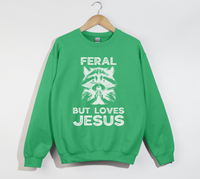 Load image into Gallery viewer, Feral But Loves Jesus - Christian Sweatshirt
