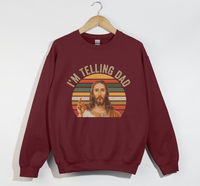 Load image into Gallery viewer, I&#39;m Telling Dad - Funny Jesus Christian Sweatshirt

