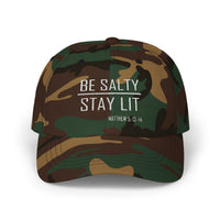 Load image into Gallery viewer, Be Salty - Stay Lit Six Panel Unisex Snapback Ballcap
