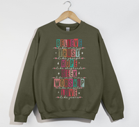 Load image into Gallery viewer, Believe Like Mary, Trust Like Joseph - Christian Sweatshirt