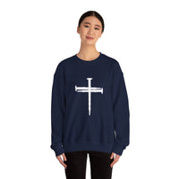 Load image into Gallery viewer, Nail Cross Christian Sweatshirt, Unisex Faith Hoodie, Religious Graphic Pullover Gift
