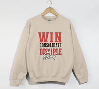 Load image into Gallery viewer, Win Consolidate Disciple Send - Christian Sweatshirt

