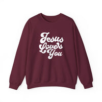 Load image into Gallery viewer, Jesus Loves You, Christian Sweatshirt, Minimalist Christian Gift, Jesus Lover Shirt