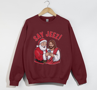 Load image into Gallery viewer, Say Jeez! - Funny Christmas Sweatshirt