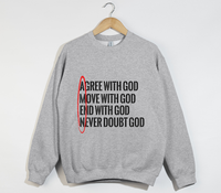 Load image into Gallery viewer, AMEN: Agree, Move, End, Never Doubt God - Christian Sweatshirt
