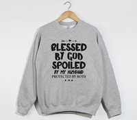 Load image into Gallery viewer, Blessed By God, Spoiled By My Husband - Wife Sweatshirt
