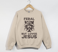Load image into Gallery viewer, Feral But Loves Jesus - Christian Sweatshirt
