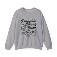 Load image into Gallery viewer, Fall Vibes Sweatshirt - Pumpkin Spice &amp; Jesus Christ
