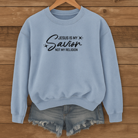 Load image into Gallery viewer, Jesus Is My Savior, Christian Sweatshirt, Faith Based Worship Shirt, Minimalist Shirt