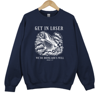 Load image into Gallery viewer, Get In Loser We're Doing God's Will, Jonah and the Whale, Christian Humor, Floral Christian Shirt, Funny Bible Verse Gift