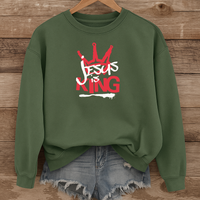 Load image into Gallery viewer, Jesus Is King, Jesus Crown Shirt, Christian Graffiti Sweatshirt, Christian Gift Ideas