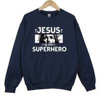 Load image into Gallery viewer, Jesus Is My Superhero, Faith Easter Sweatshirt, Cross Shirt, Resurrection Christian Faith
