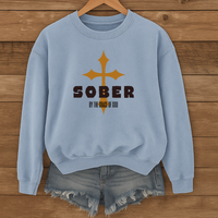 Load image into Gallery viewer, Sober By The Grace Of God, Jesus Cross Sweatshirt, Sobriety Christian Shirt, Sobery Anniversary Gift
