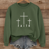 Load image into Gallery viewer, Faith Three Crosses Crewneck Sweatshirt