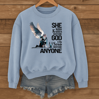 Load image into Gallery viewer, She Who Kneels Before God, Christian Sweatshirt, Armor of God, Bible Verse Shirt