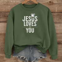Load image into Gallery viewer, Jesus Loves You, Christian Sweatshirt, Minimalist Christian Gift, Jesus Lover Shirt