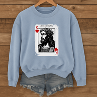 Load image into Gallery viewer, Jesus Is King, Jesus Sweatshirt, Christian King of Hearts Shirt, Jesus Lover Shirt
