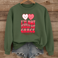Load image into Gallery viewer, Im Not Perfect But Grace Looks Cute on Me, Christian Sweatshirt, Heart Shirt, Valentines Day Gift