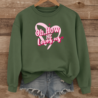 Load image into Gallery viewer, How He Loves Us, Heart Design Shirt, Bible Verse Sweatshirt, Valentine Jesus Shirt, Gift For Her
