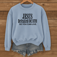 Load image into Gallery viewer, Jesus Defeated Death, Easter Sweatshirt, Christian Faith Shirt, Resurrection Sunday Religious Gift