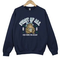 Load image into Gallery viewer, First of All Jesus Thinks I'm a Delight - Funny Christian Frog Coffee Shirt