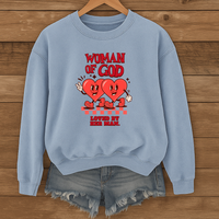 Load image into Gallery viewer, Woman Of God Loved By Her Man, Valentines Day Gift, Heart Shirt, Couple Gift Sweatshirt