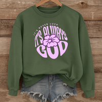 Load image into Gallery viewer, It's Never Luck It's Always God, Christian Faith Shirt, Inspirational Floral Sweatshirt