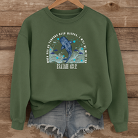 Load image into Gallery viewer, Isaiah 43:2, When You Go Through Deep Waters, Faith Sweatshirt, Bible Verse Shirt, Whale Shirt