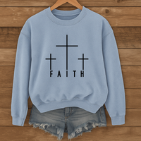 Load image into Gallery viewer, Faith Three Crosses Crewneck Sweatshirt