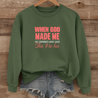 Load image into Gallery viewer, When God Made Me, Funny Christian Shirt, Faith Humor Sweatshirt, Christian Gift