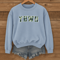 Load image into Gallery viewer, YHWH Camo Sweatshirt, Every Breath Speaks His Name Shirt, Preppy Christian Faith, YHWH Lungs, Faith Church Sweatshirt
