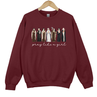 Load image into Gallery viewer, Pray Like a Girl - Catholic Women of Faith Sweatshirt
