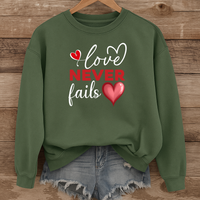 Load image into Gallery viewer, Love Never Fails Valentine Sweatshirt