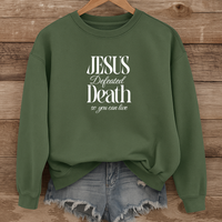 Load image into Gallery viewer, Jesus Defeated Death, Easter Sweatshirt, Christian Faith Shirt, Resurrection Sunday Religious Gift