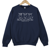 Load image into Gallery viewer, Follow The Word Not The Herd, Isaiah 8: 11-13, Worship Faith Jesus Shirt, Christian Cow Sweatshirt