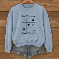 Load image into Gallery viewer, God's Love Always Wins, Valentines Gift, Love Shirt, Christian Sweatshirt, Faith-Based Hearts Shirt