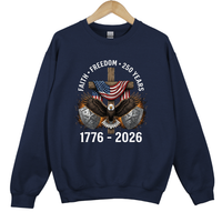 Load image into Gallery viewer, Faith Freedom 250 Years Shirt, 1776 2026 Patriotic Eagle, Christian American Cross Shirt, USA Independence Gift