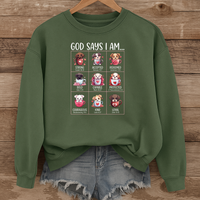 Load image into Gallery viewer, God Says I Am, Dog Lover Faith Shirt, Bible Verse Gift, Christian Faith Sweatshirt