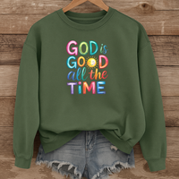 Load image into Gallery viewer, God Is Good All the Time, Colorful Bible Verse Faith Shirt, Christian Sweatshirt, Jesus Shirt