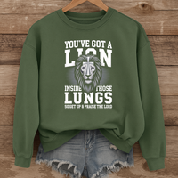 Load image into Gallery viewer, You've Got A Lion Inside Those Lungs - Christian Sweatshirt