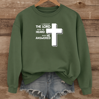 Load image into Gallery viewer, I Sought the Lord And He Heard And He Answered, Jesus Cross Design, Bible Verse Shirt, Christian Sweatshirt