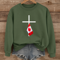 Load image into Gallery viewer, Canada Flag Cross Shirt - Patriotic Christian Sweatshirt For Canadians