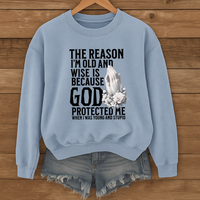 Load image into Gallery viewer, God Protected Me - Christian Sweatshirt for Aunts and Grandmas