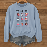Load image into Gallery viewer, God Says I Am, Dog Lover Faith Shirt, Bible Verse Gift, Christian Faith Sweatshirt