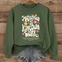 Load image into Gallery viewer, Motherhood is Kingdom Work - Christian Sweatshirt Celebrating Motherhood

